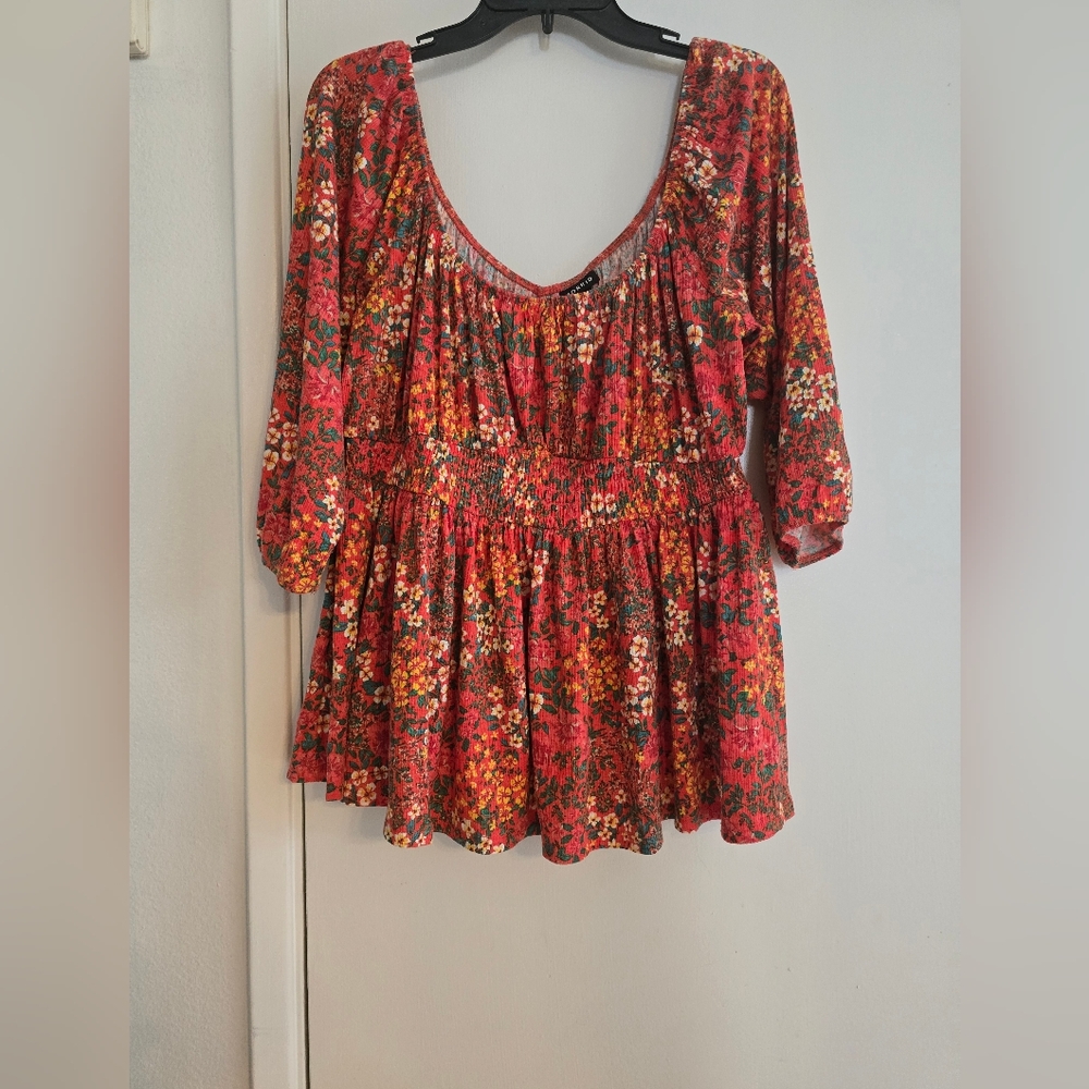 Torrid Multicolor Floral Blouse
